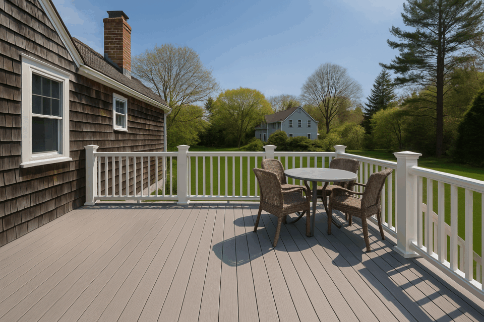 Residential PVC Deck In New England, MA